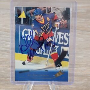Al MacInnis Signed St Louis Blues Hockey Card 1994-95 Pinnacle Autographed
